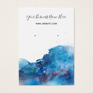 Blue Ink Ombre Earring Display Card