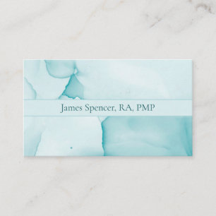 Blue Ink Watercolor Modern Business Card