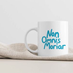 Blue inked Hand-lettered Ancient Latin Quote Coffee Mug