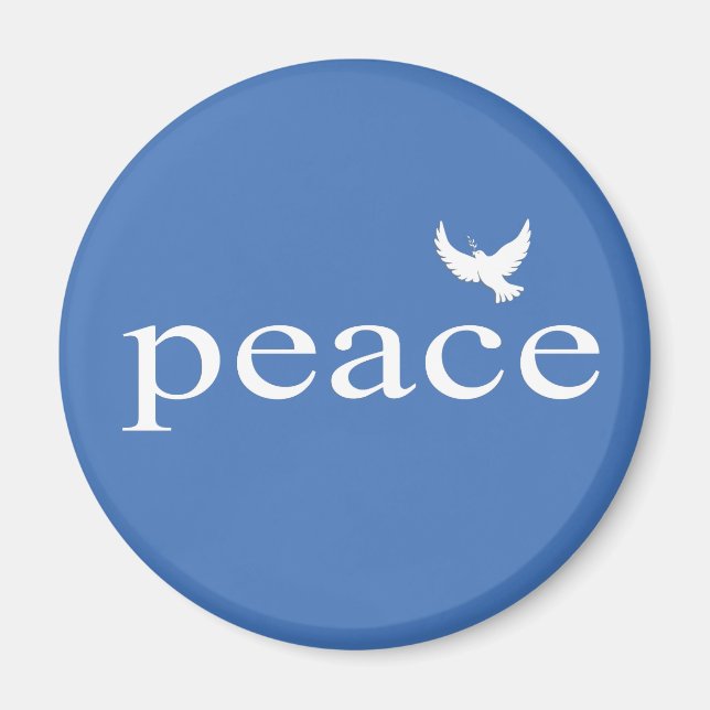 Blue Inspirational Peace Quote Magnet (Front)