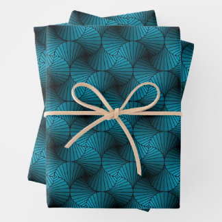 Blue interlacing pattern  wrapping paper sheet