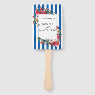 Blue Iolite Wedding Invitation Hand Fan