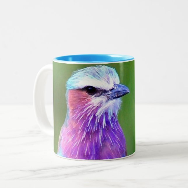blue_iphone bird Two-Tone coffee mug (Front Left)