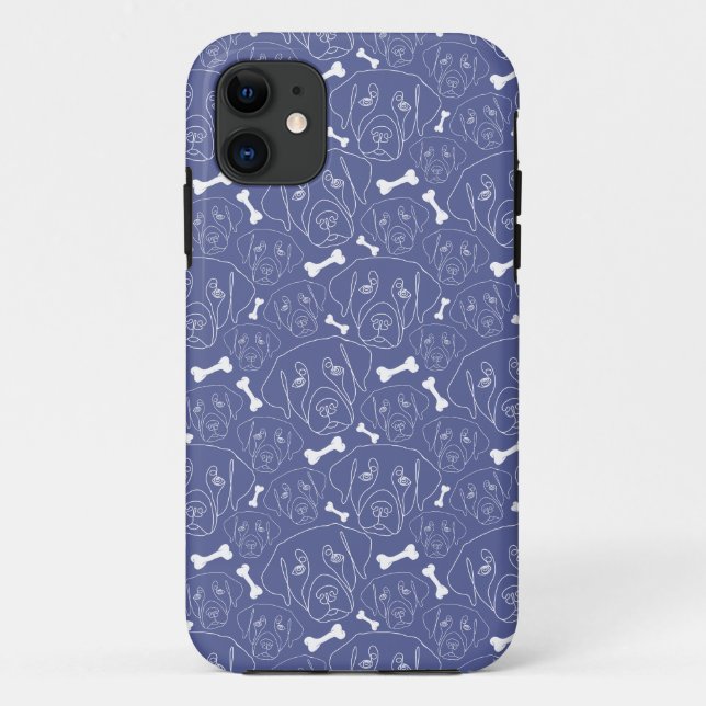 Blue Iphone Case gift for dog owners (Back)