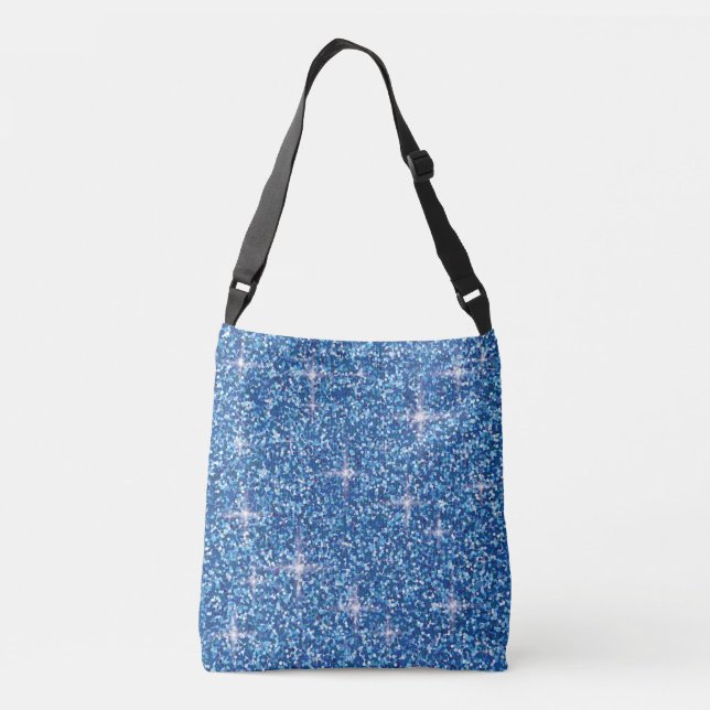Blue iridescent glitter crossbody bag (Back)