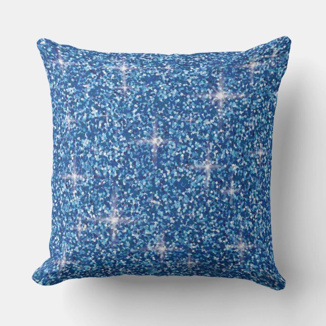 Blue iridescent glitter cushion (Front)