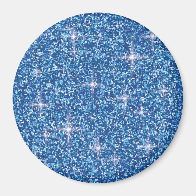 Blue iridescent glitter magnet (Front)