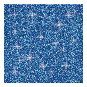 Blue iridescent glitter poster