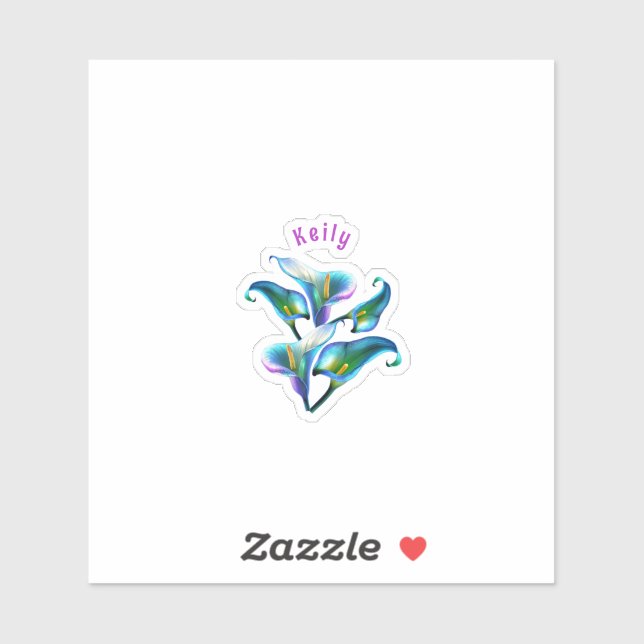 Blue Iridescent Holographic Calla Lilies (Sheet)