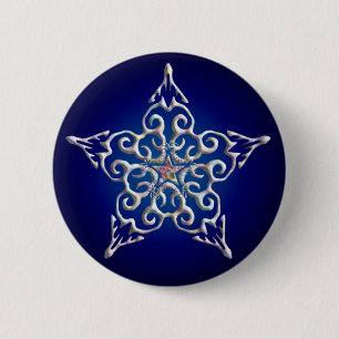 Blue Iridescent Star Button