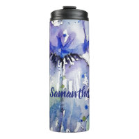 Blue Iris Art floral Watercolor Flower Womans