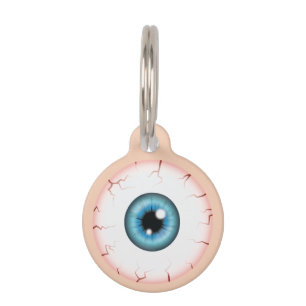 Blue Iris Eyeball Bloodshot Eye Halloween Eyeball Pet Tag
