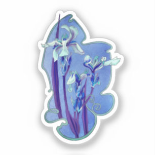 Blue Iris Floral Art
