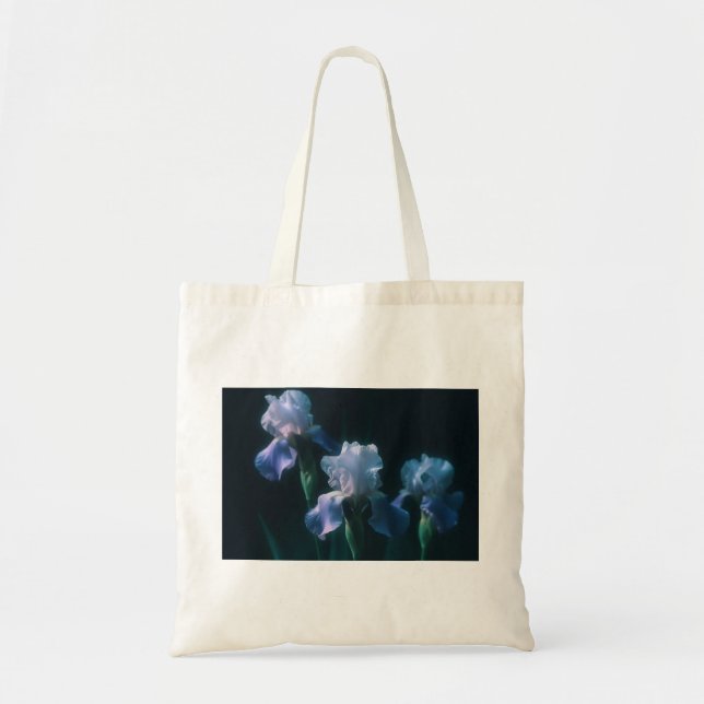 Blue Iris Floral Wall Art Poster Tote Bag (Front)