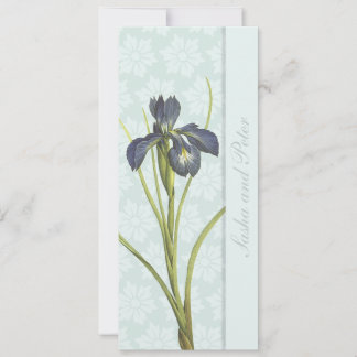 Blue Iris Floral Wedding Invitation