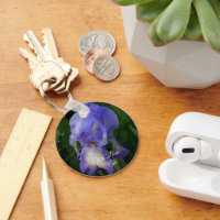 Blue Iris Flower Macro Art: Acrylic Keychain