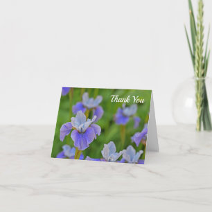 Blue Iris Flower Thank you Greeting Card