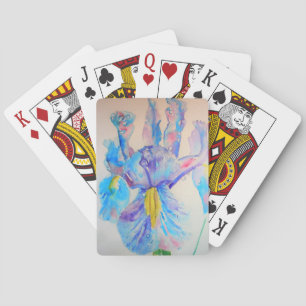 Blue Iris Flower Watercolour Playing Cards Set