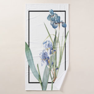 Blue Iris Flowers Redoute Bath Towel Set