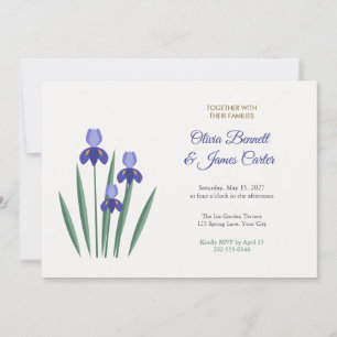 Blue Iris Garden Wedding Invitation