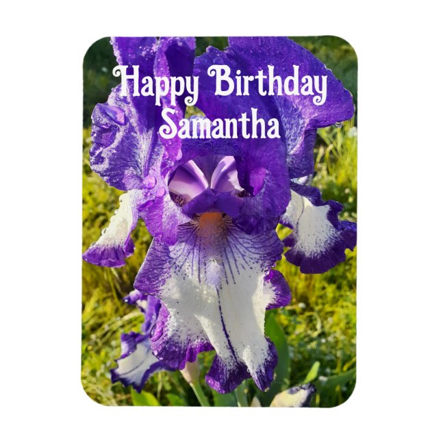 Blue Iris Irises Flower flowers Floral Birthday Magnet (Vertical)