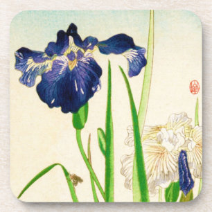 Blue Iris - Japanese watercolor print Coaster