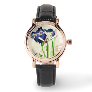 Blue Iris - Japanese watercolor print Watch