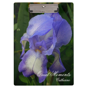 Blue Iris Macro Photo Floral Nature Art Clipboard