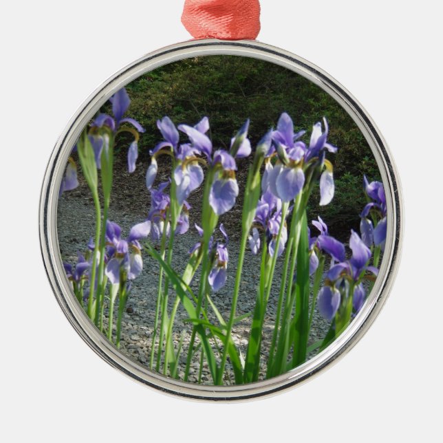 Blue Iris Metal Tree Decoration (Front)