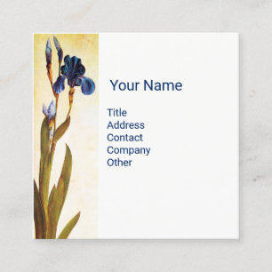 BLUE IRIS Monogram Square Business Card