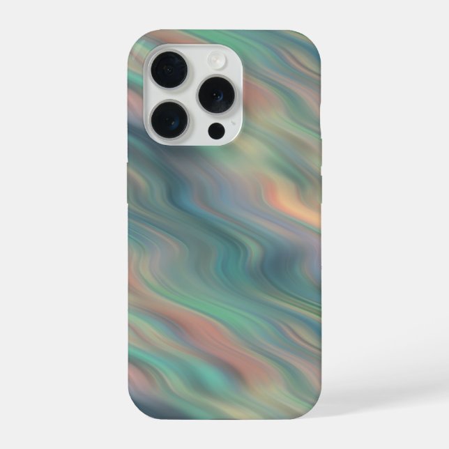 Blue Iris Wavy Texture iPhone Case (Back)
