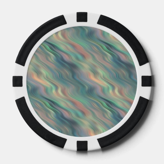 Blue Iris Wavy Texture Poker Chips (Front)