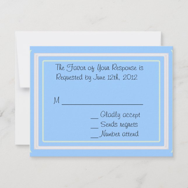 blue irise flowers RSVP card (Front)