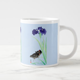 Blue Irises and Moorhens by Ohara Koson Large Coffee Mug
