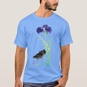 Blue Irises and Moorhens by Ohara Koson T-Shirt