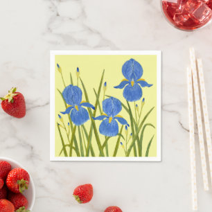 Blue Irises Beverage Coasters Napkin