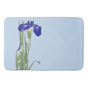 Blue Irises by Ohara Koson Bath Mat