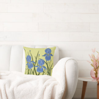 Blue Irises Ceramic Cushion