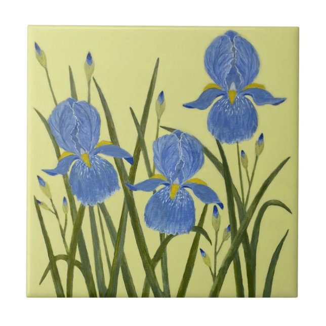 Blue Irises Ceramic Tiles (Front)