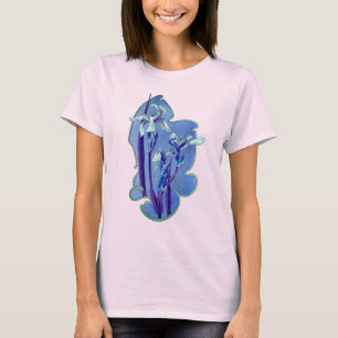 Blue Irises Floral Art T-Shirt