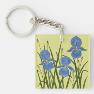 Blue Irises Keychain
