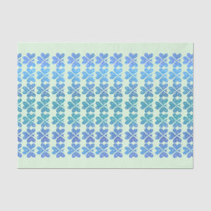 Blue Irish Shamrocks on Light Green  Tissue Paper