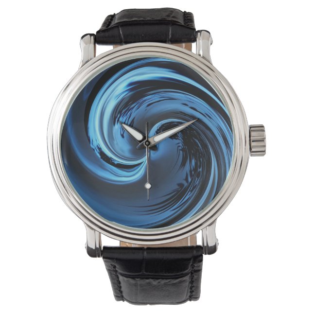 Blue Island Wave Abstract Watches (Front)