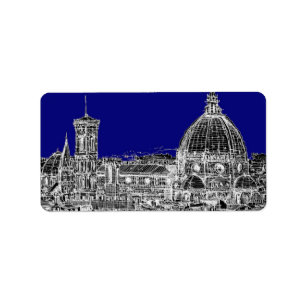 Blue Italian cathedral Label