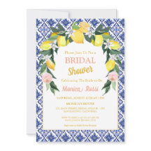  Blue Italian Tiles Lemon Summer Bridal Shower 