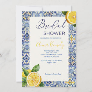Blue Italian Title Bridal Shower Invitation