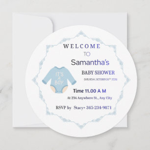 Blue It's a Boy Baby Shower Invitation