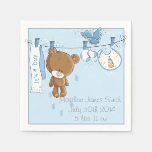 Blue It's a Boy Baby Shower Party Napkins