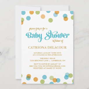 BLUE IT'S A BOY CONFETTI BABY SHOWER INVITATION