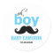 Blue It's a Boy Moustache Baby Shower Sticker